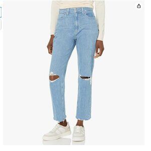 PAIGE Women's Noella High Rise Straight Leg in Sledge Destructed - 28